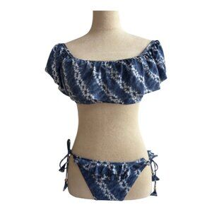Victoria's Secret Tie-Dye Ruffle Off-Shoulder Bikini Set - Size L (2618-1)